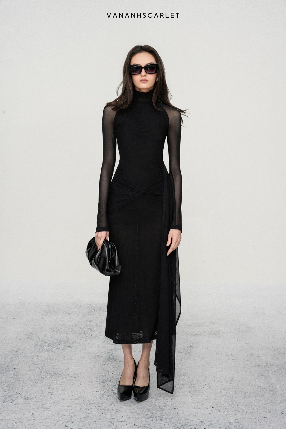 Váy ren trơn nhún eo 1 Váy ren trơn nhún eo