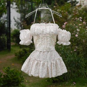 Set hoa nhí chân váy xòe