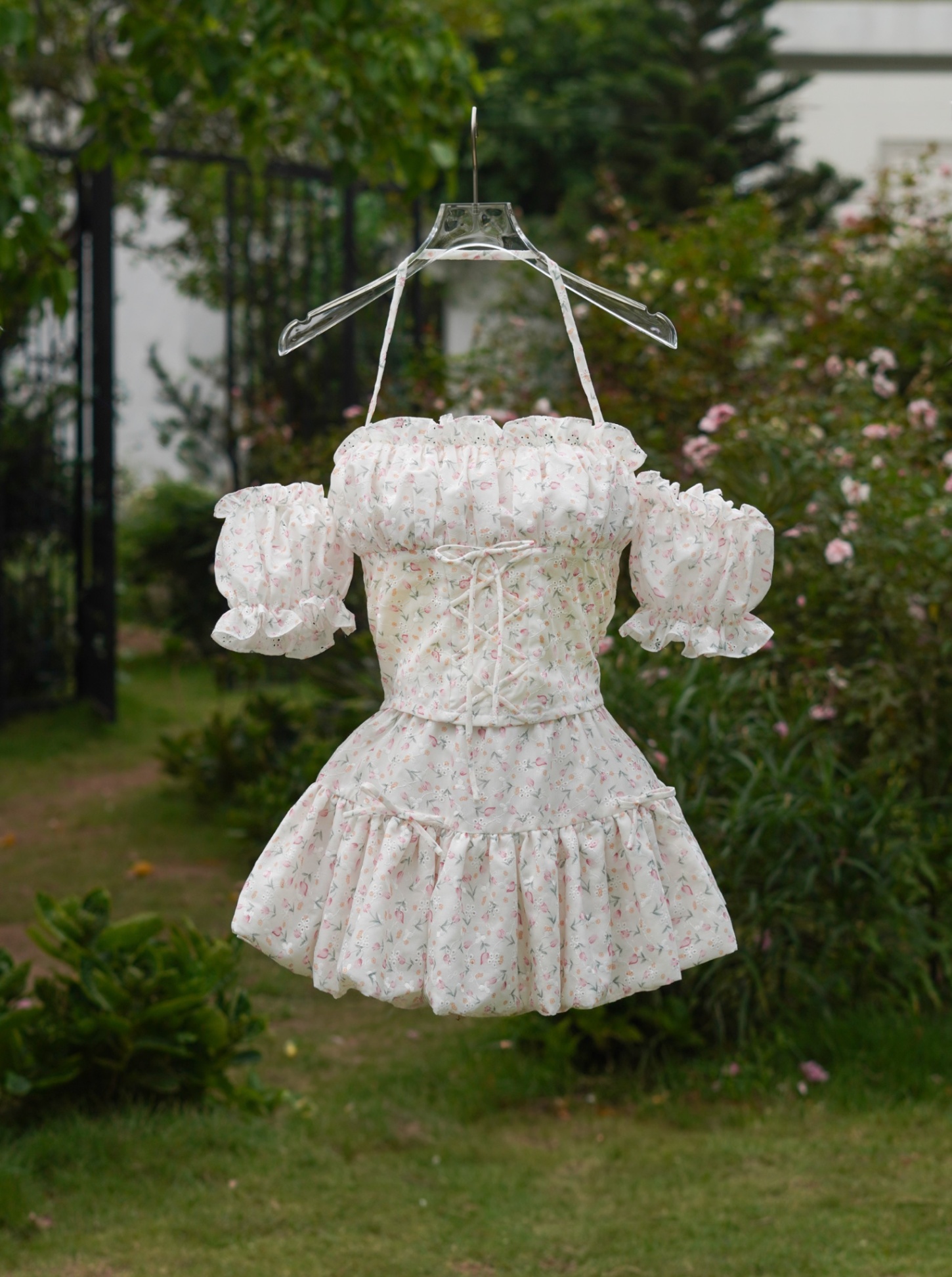 Set hoa nhí chân váy xòe 1 Set hoa nhí chân váy xòe