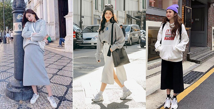 10+ Cách Phối Áo Hoodie Với Chân Váy Dài Hack Dáng Đỉnh 7 Phối áo hoodie với chân váy dài kẻ caro