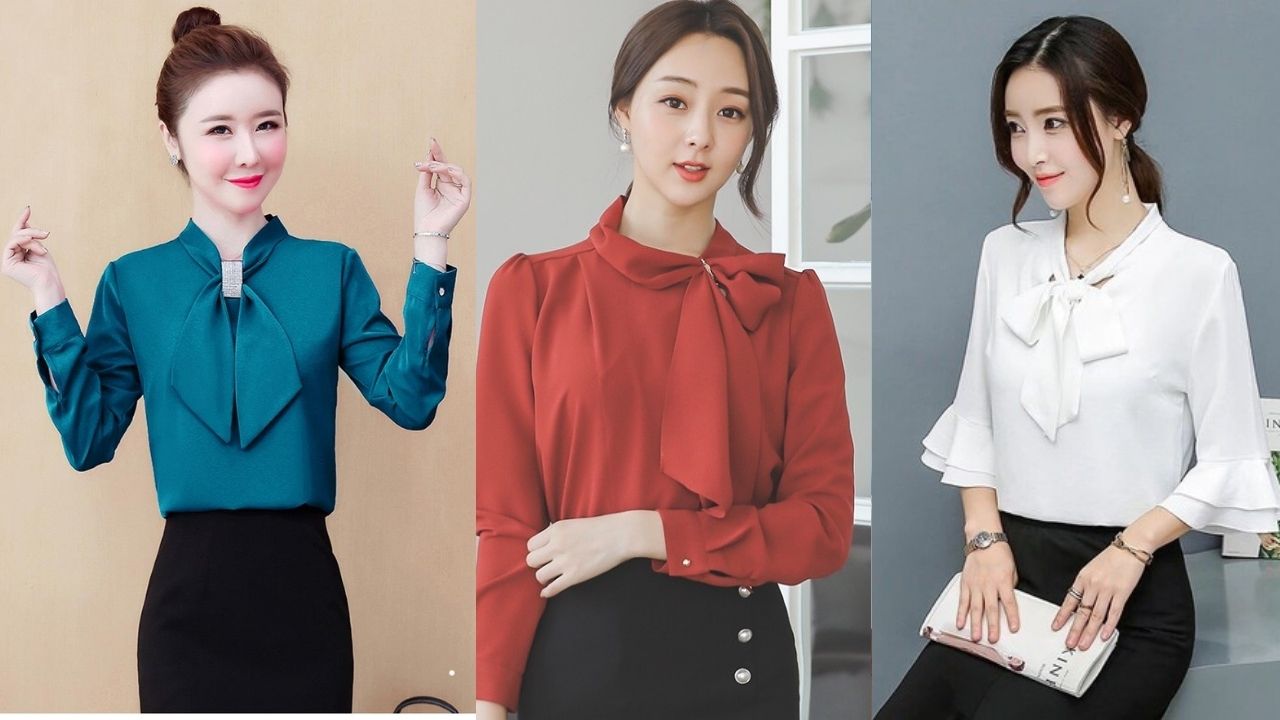 10+ Cách Thắt Nơ Cổ Áo Nữ Đẹp Sang Chảnh Như Stylist 4 các kiểu thắt nơ áo sơ mi lệch