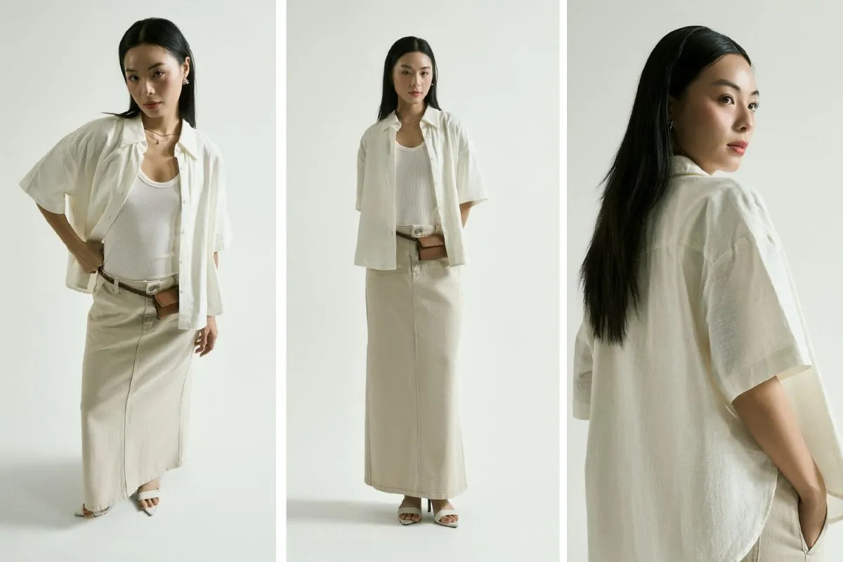 Phối áo 2 dây với áo sơ mi tay ngắn