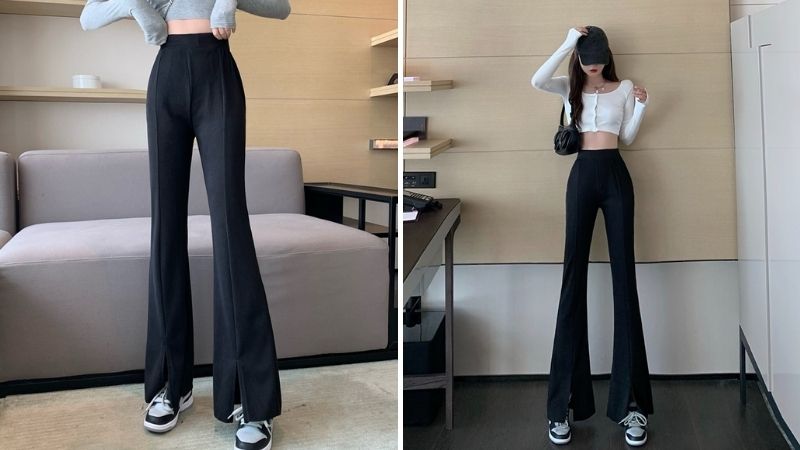 Quần ống loe đen phối với áo gì? 10 cách phối đồ trendy 1 Nguyên tắc phối đồ với quần ống loe đen