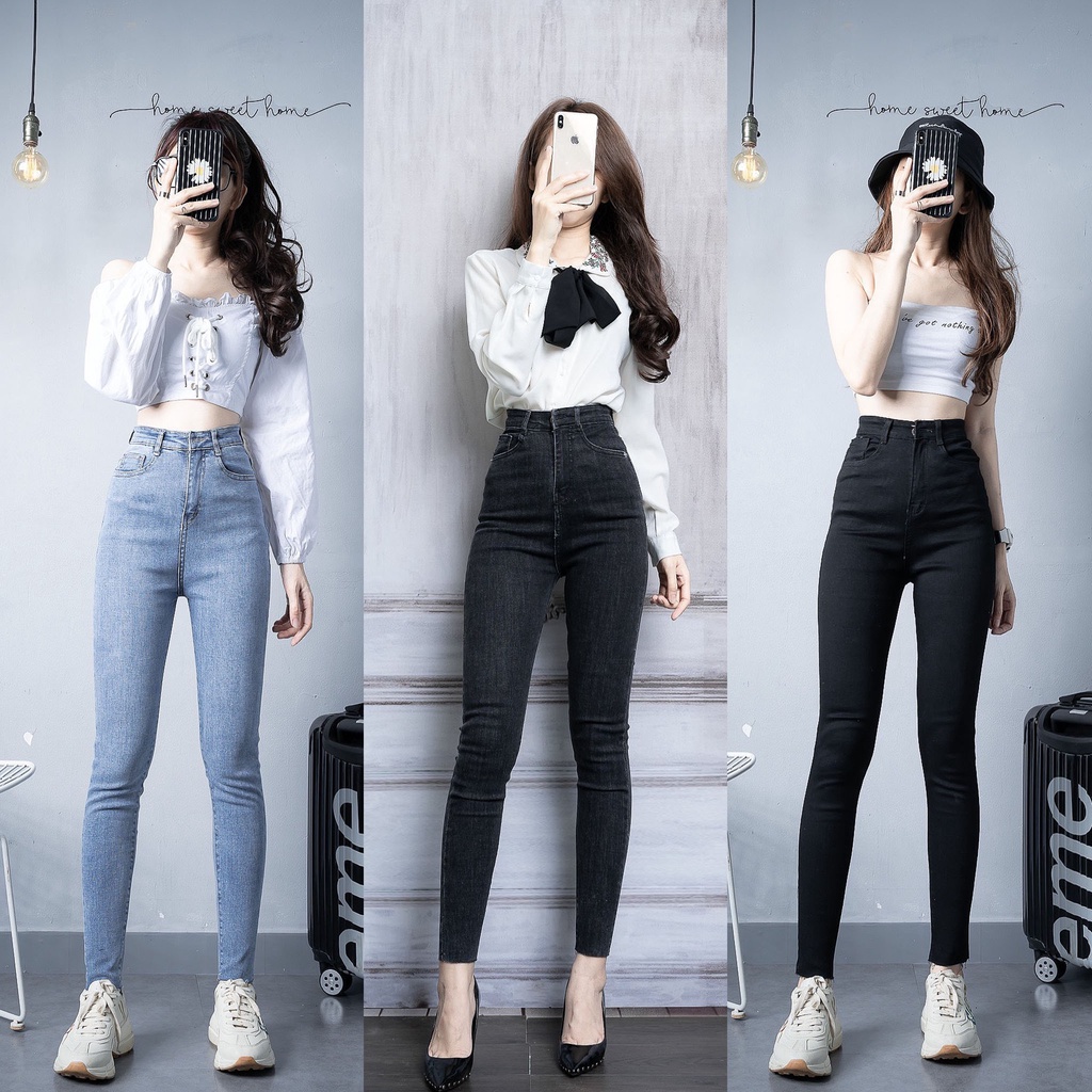 Phối đồ mùa đông với quần jean ôm nữ
