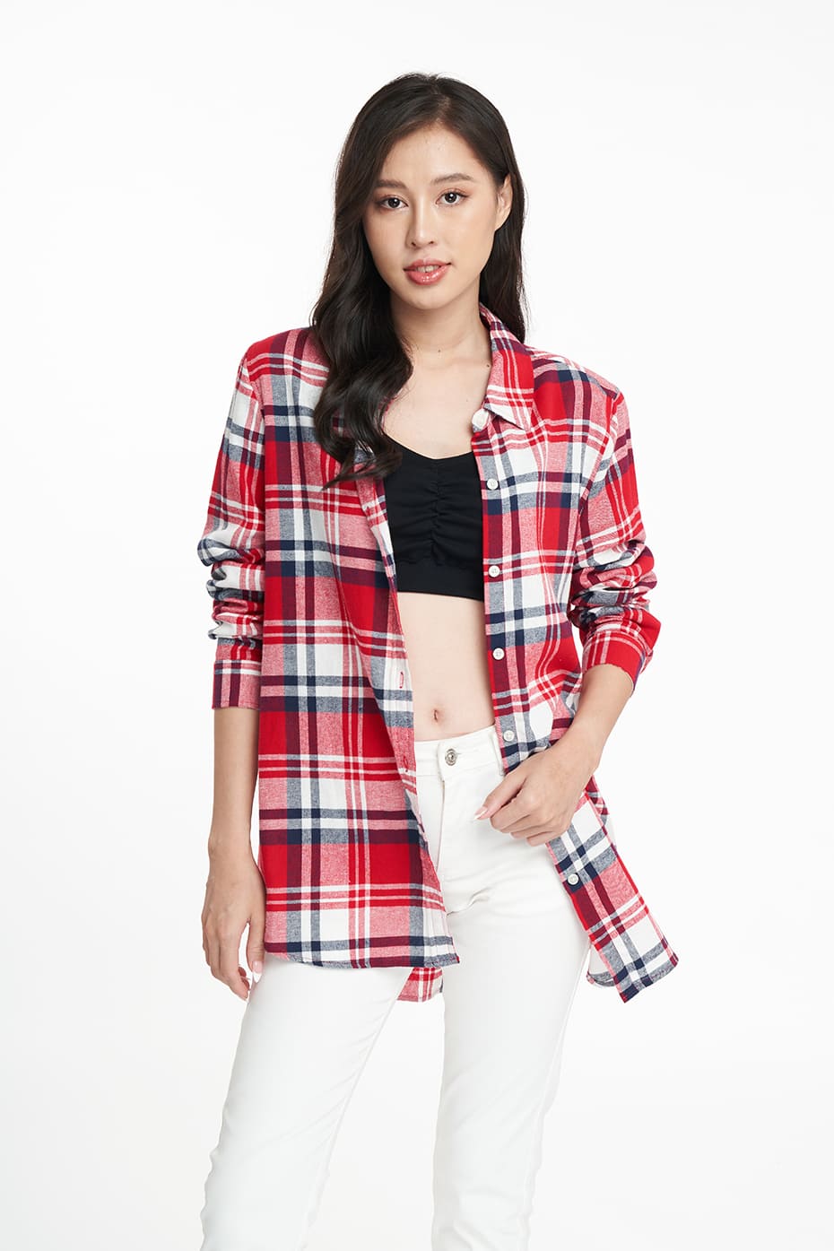15+ Style Áo Sơ Mi Khoác Ngoài Nữ Cực Chất Cho Nàng 1 Áo sơ mi flannel khoác ngoài