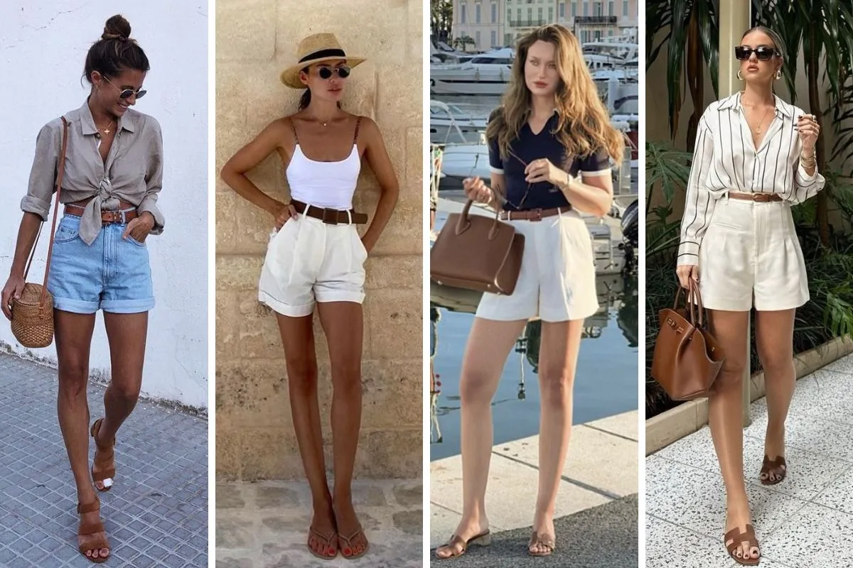 Kết hợp giày cao gót với quần short nữ