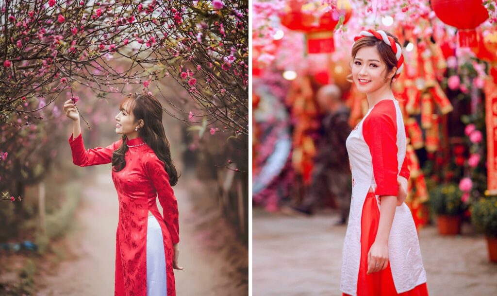Mẹo mặc áo dài che bắp tay to