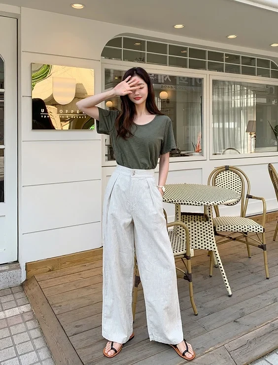 Cách mặc quần đũi ống rộng đẹp