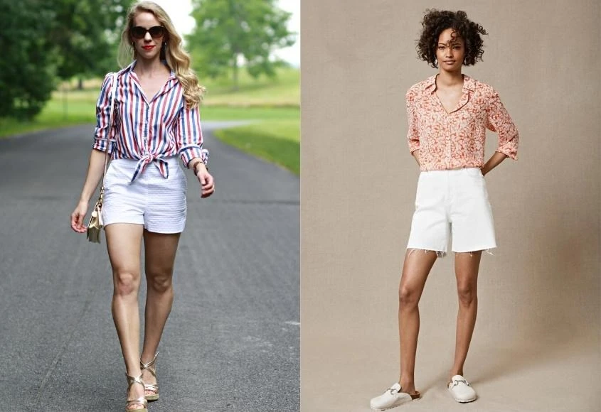 Quần short trắng đi biển