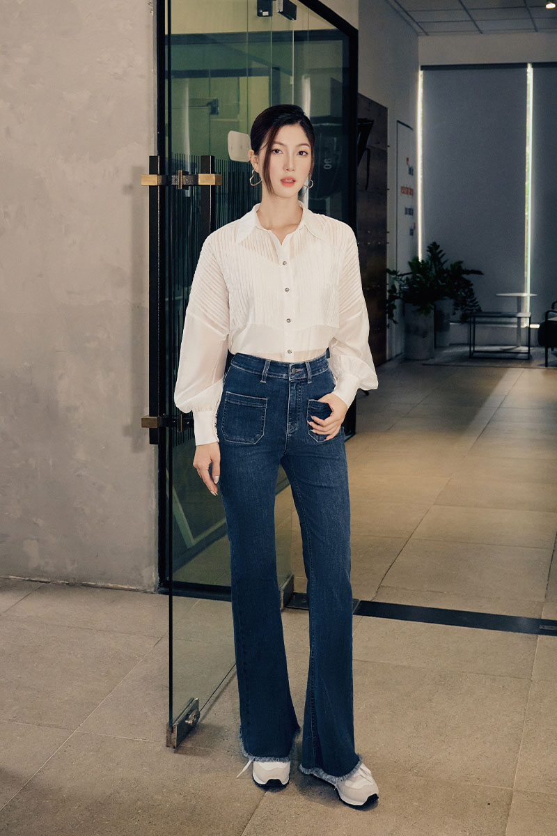 15+ Cách Phối Đồ Với Áo Sơ Mi Trắng Nữ Sành Điệu 4 Outfit đi làm nữ với áo sơ mi trắng