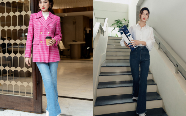 cách phối đồ với quần ống loe cho người lùn