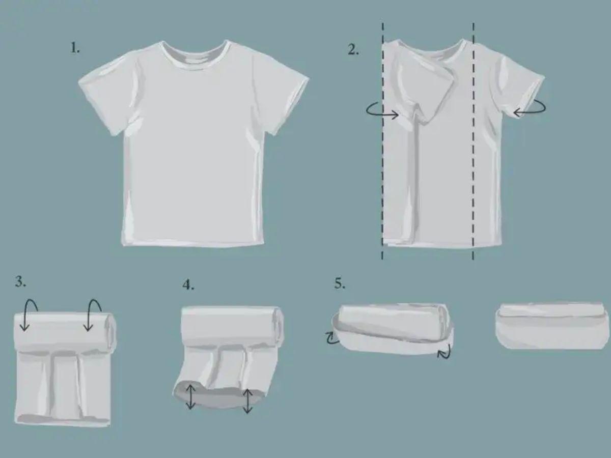 15+ Cách Gấp Áo Nhanh Gọn Giúp Tủ Đồ Ngăn Nắp Hơn 1 Cách gấp áo thun có cổ