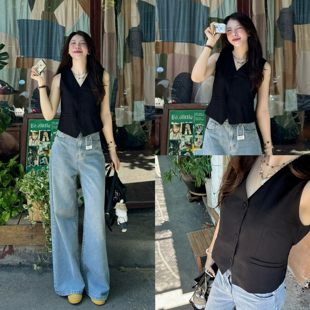 11+ Cách Phối Áo Gile Với Quần Jean Chuẩn Stylist 4 Phối áo gile vest với quần jean thanh lịch