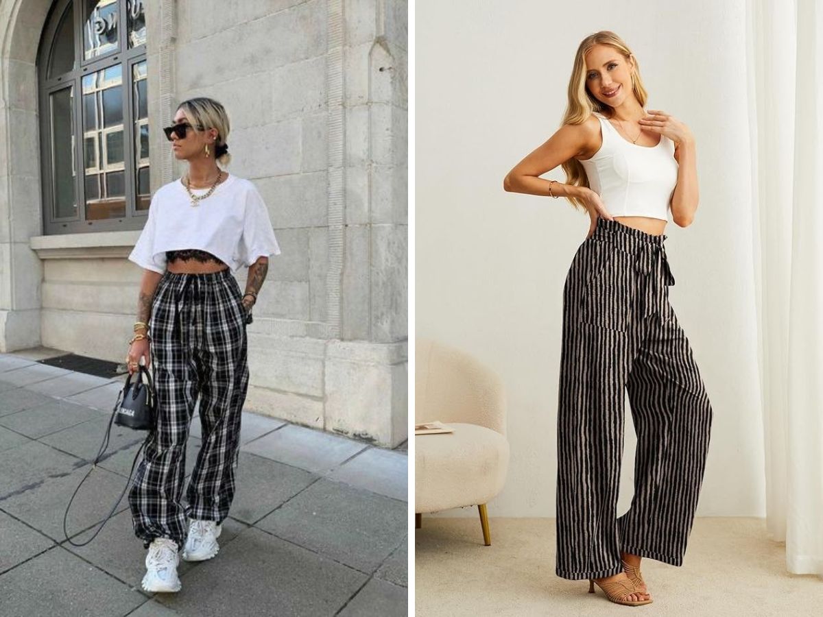 Phối đồ đi tiệc với quần kẻ sọc