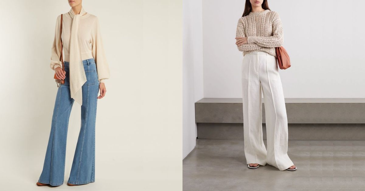 cách phối đồ với quần ống loe cho người lùn