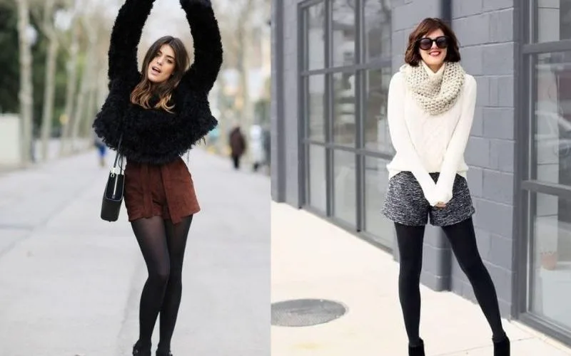 cach phoi do voi quan short nu mua dong 3946