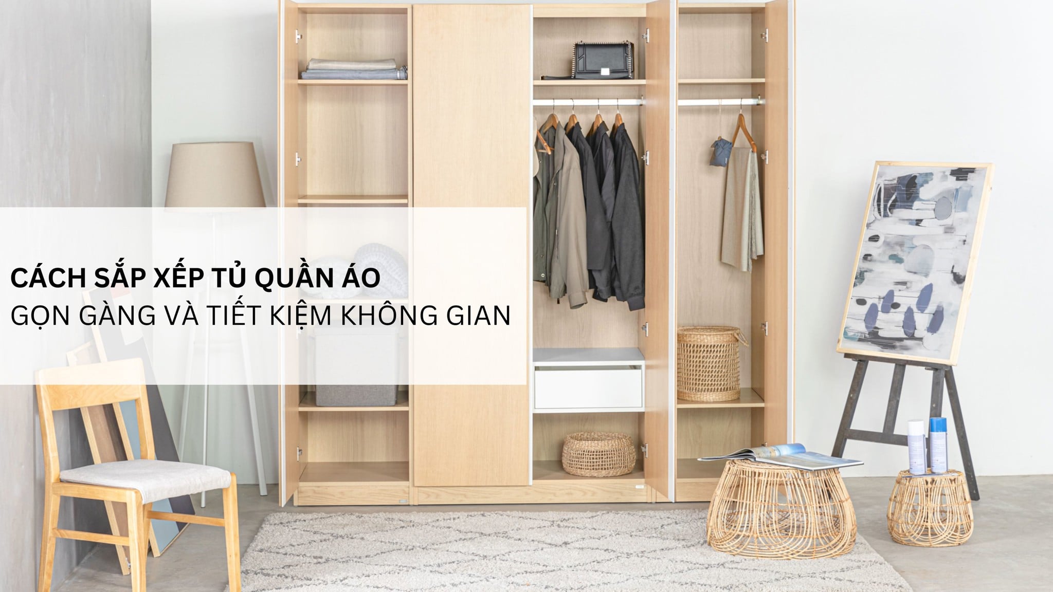 Cách xếp quần áo vào tủ