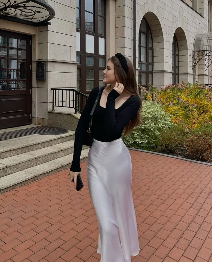 cách phối đồ với chân váy đuôi cá dài đi chơi