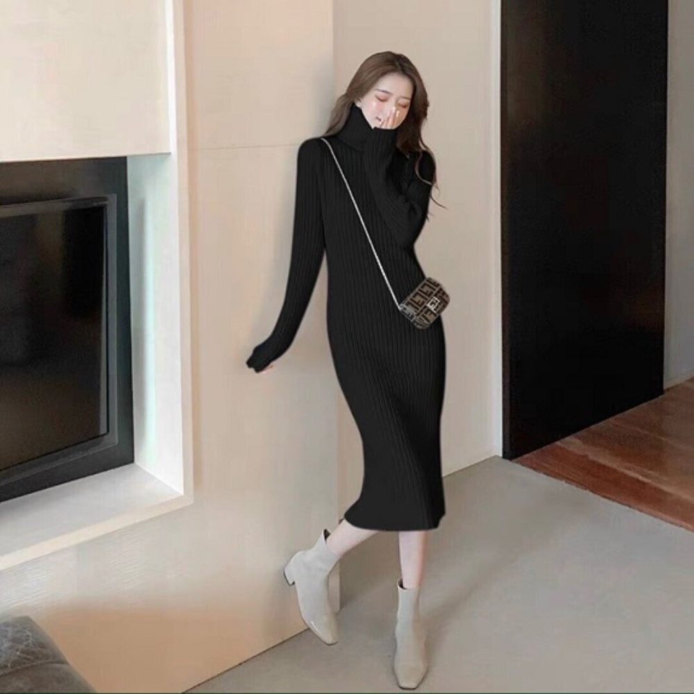 Phối đồ đi tiệc với váy len body