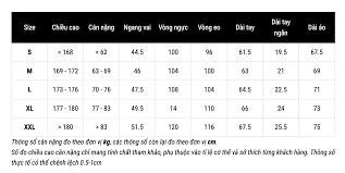 80kg mặc size gì? Bảng size chuẩn & bí quyết hack dáng 2 Bảng size cho người 80kg