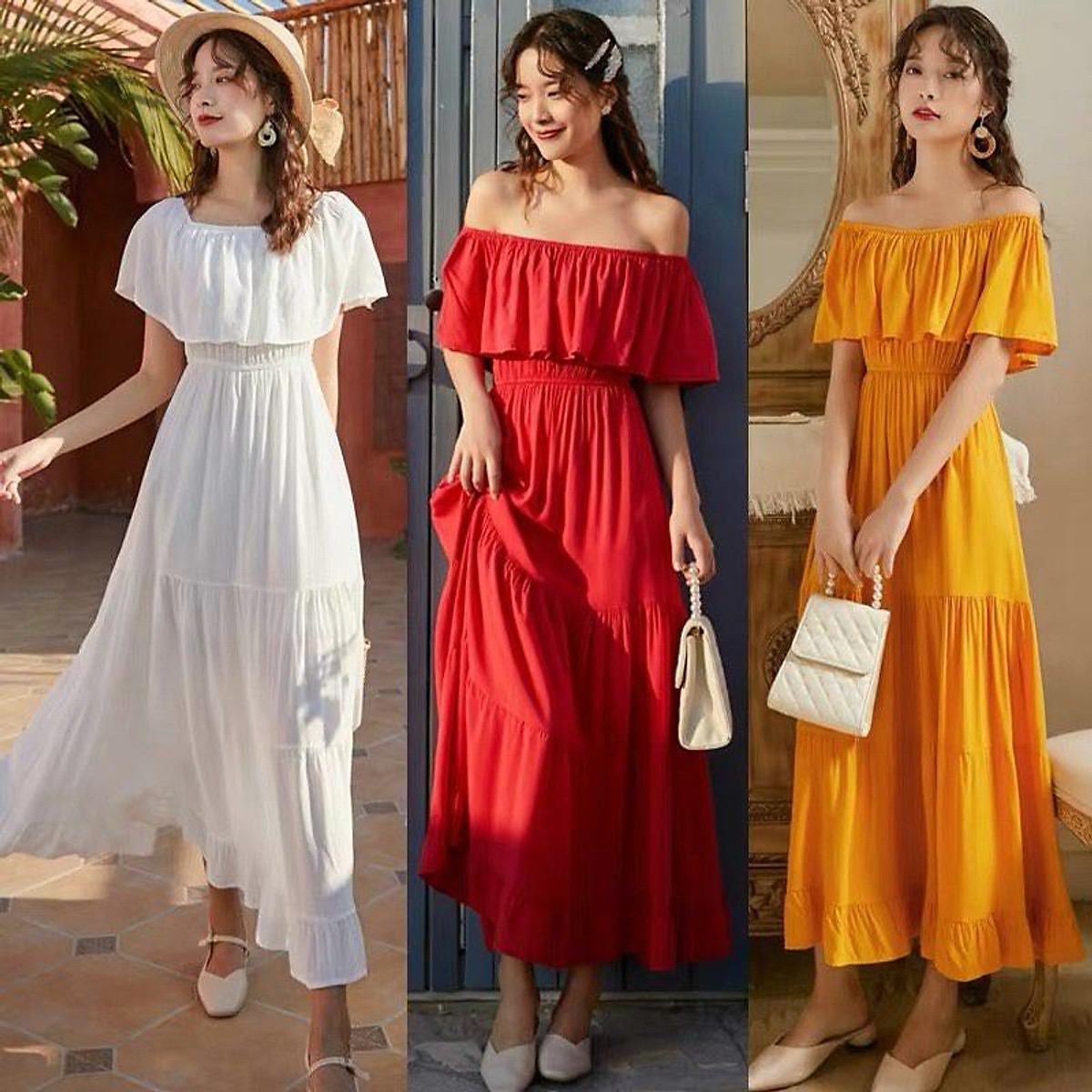 15+ Cách Phối Áo Sơ Mi Trắng Với Chân Váy Thanh Lịch 7 Mẫu váy đi biển xinh xắn
