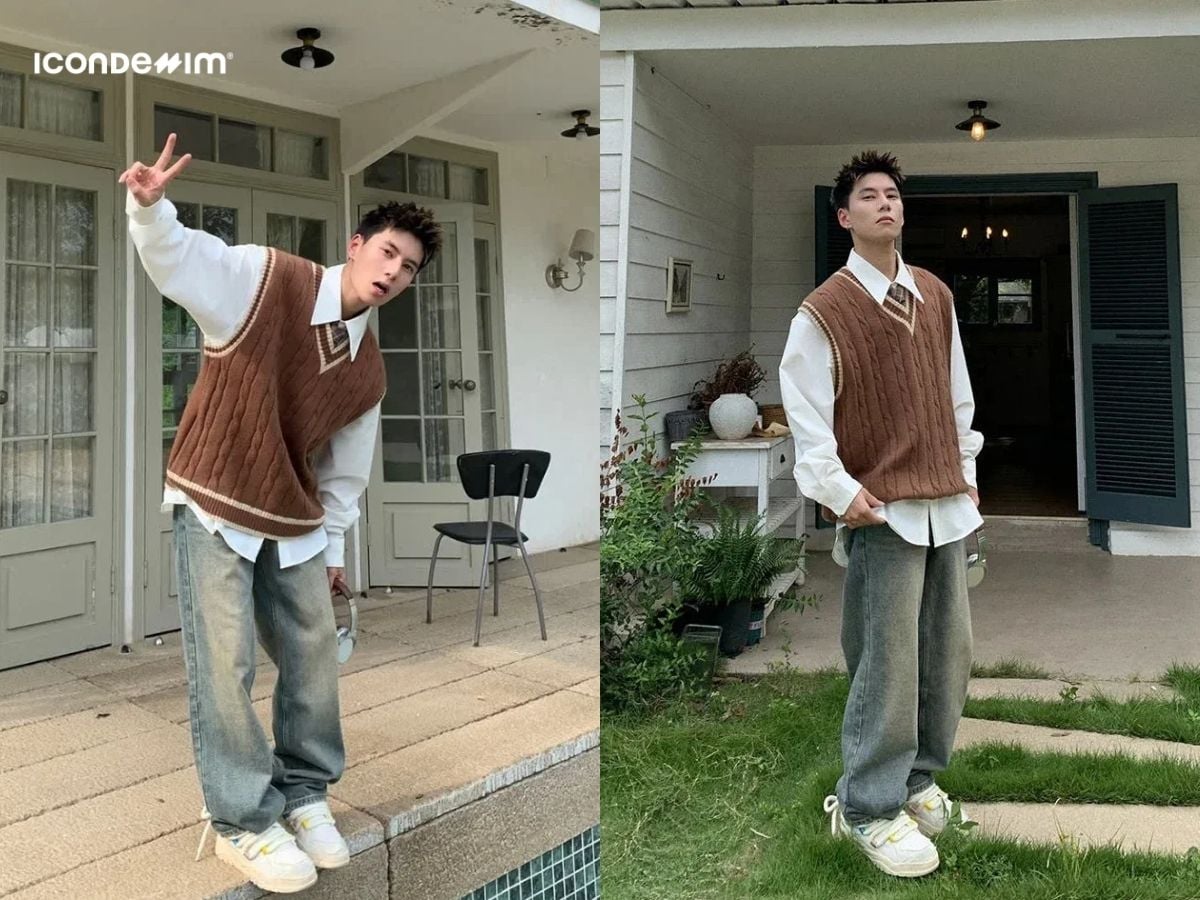 11+ Cách Phối Áo Gile Với Quần Jean Chuẩn Stylist 9 Phối áo gile vest nam với quần jean