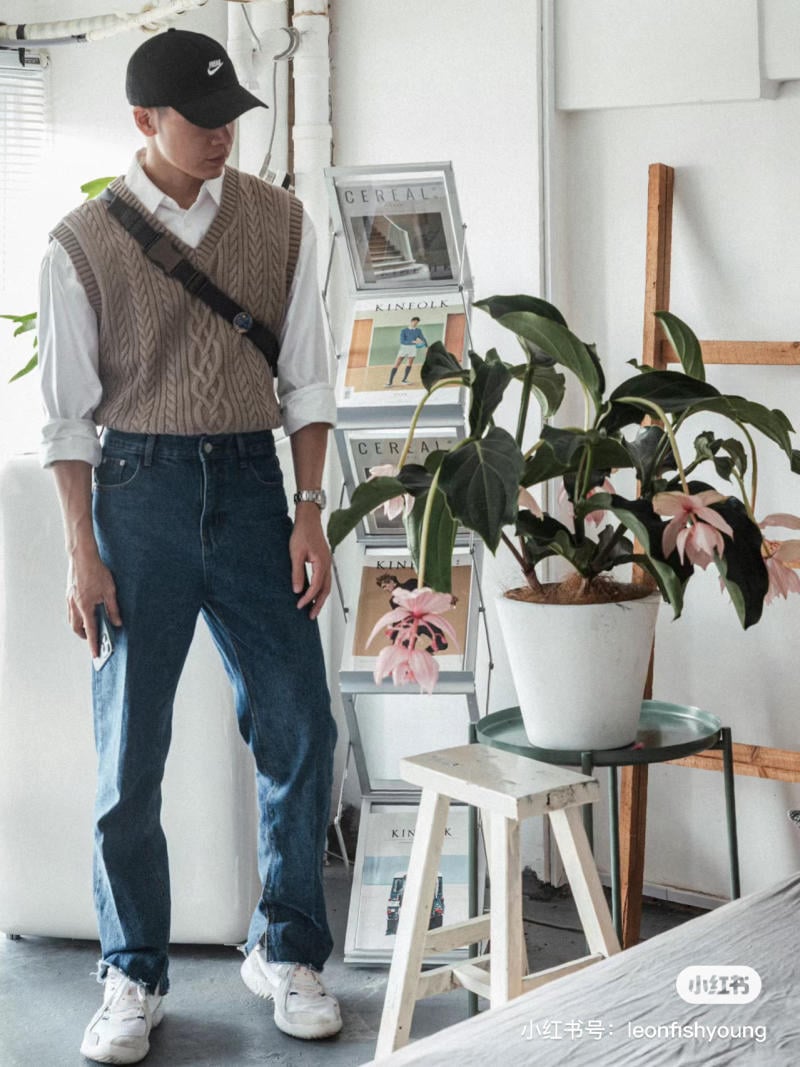 11+ Cách Phối Áo Gile Với Quần Jean Chuẩn Stylist 5 Phối áo gile jean nam với quần jean