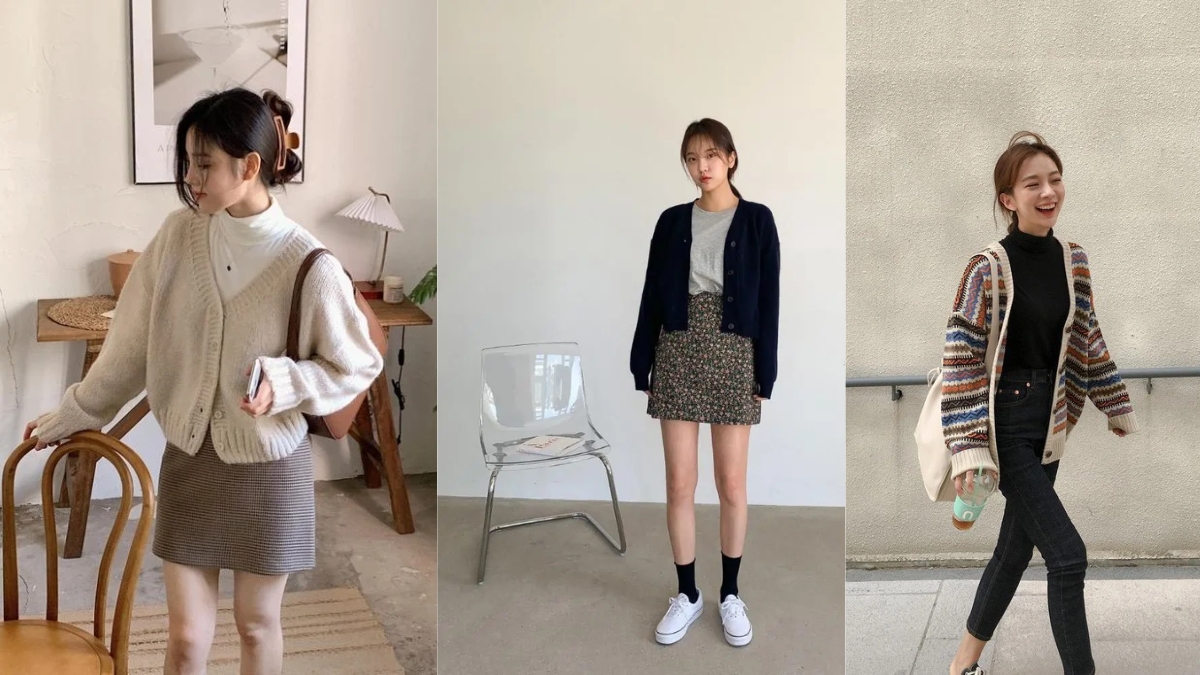 Phối đồ với áo cardigan nữ và quần jean