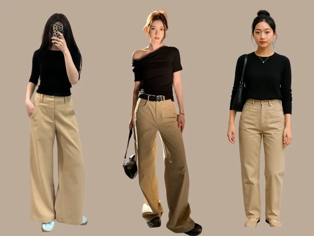 Bật Mí 15+ Cách Phối Đồ Với Quần Kaki Nữ Thanh Lịch Hack Dáng 2 Phối màu sắc hài hòa với quần kaki nữ