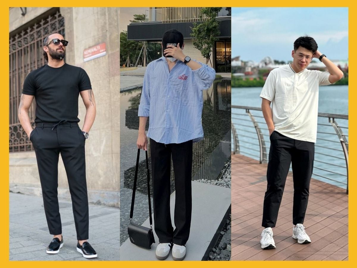 Quần đen nam phối áo màu gì