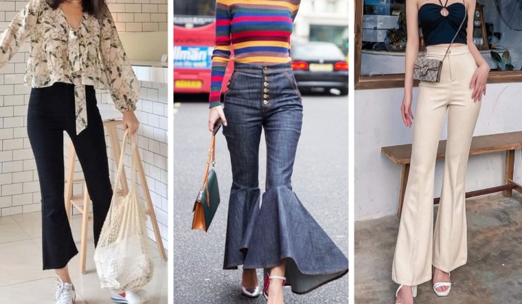 mẹo phối đồ với quần ống loe cho người lùn