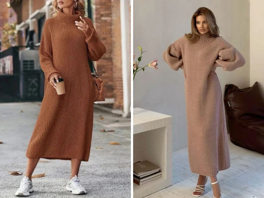 Cách phối đồ đi chơi với váy len body