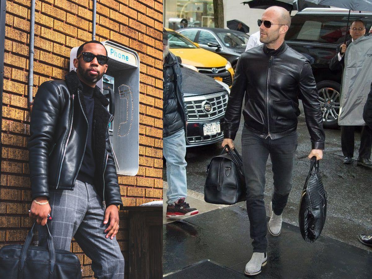 Phối đồ áo khoác da nam streetwear