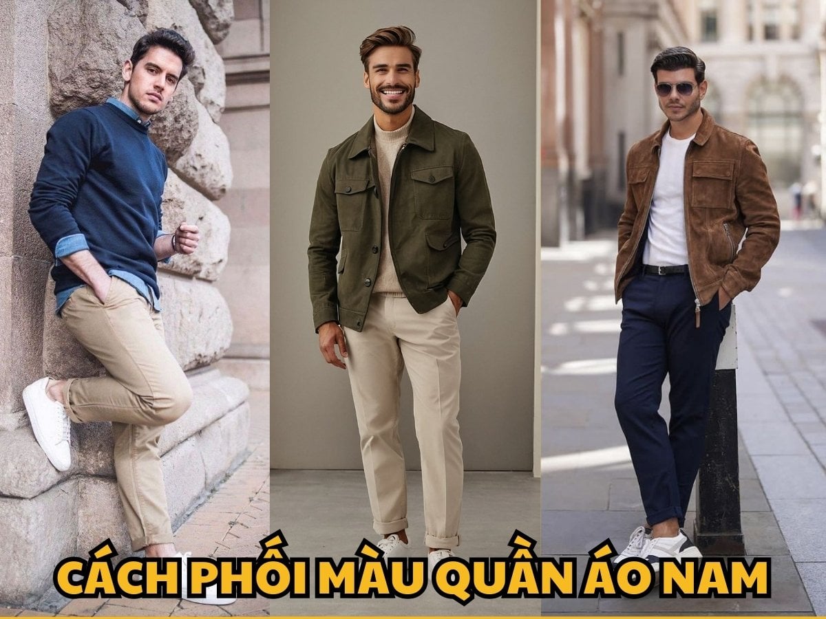 Cách phối màu quần áo nam